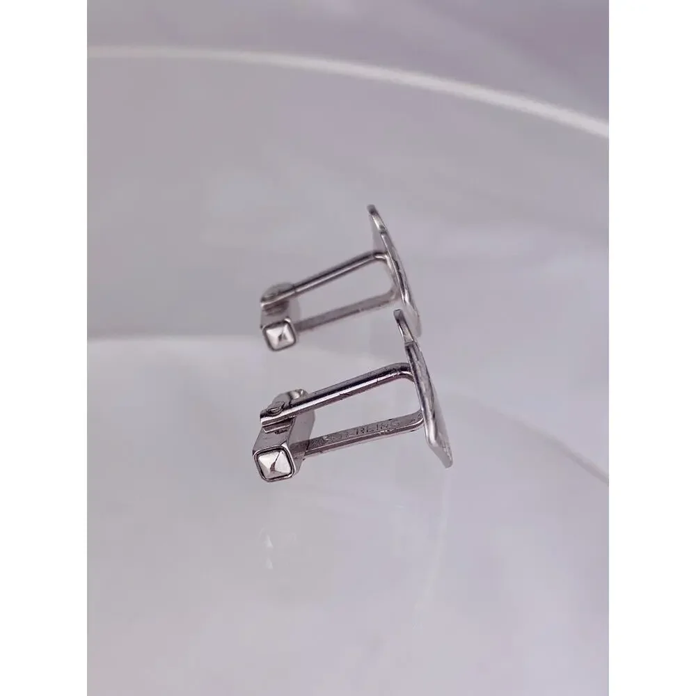 Sterling Silver J G K Monogram Cufflinks Initial Diamond Scroll Swoop Vintage K1